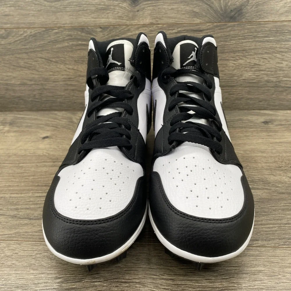 Jordan Air Jordan 1 Mid TD Football Cleat Mens 10.5 Panda Black White FJ6805-100